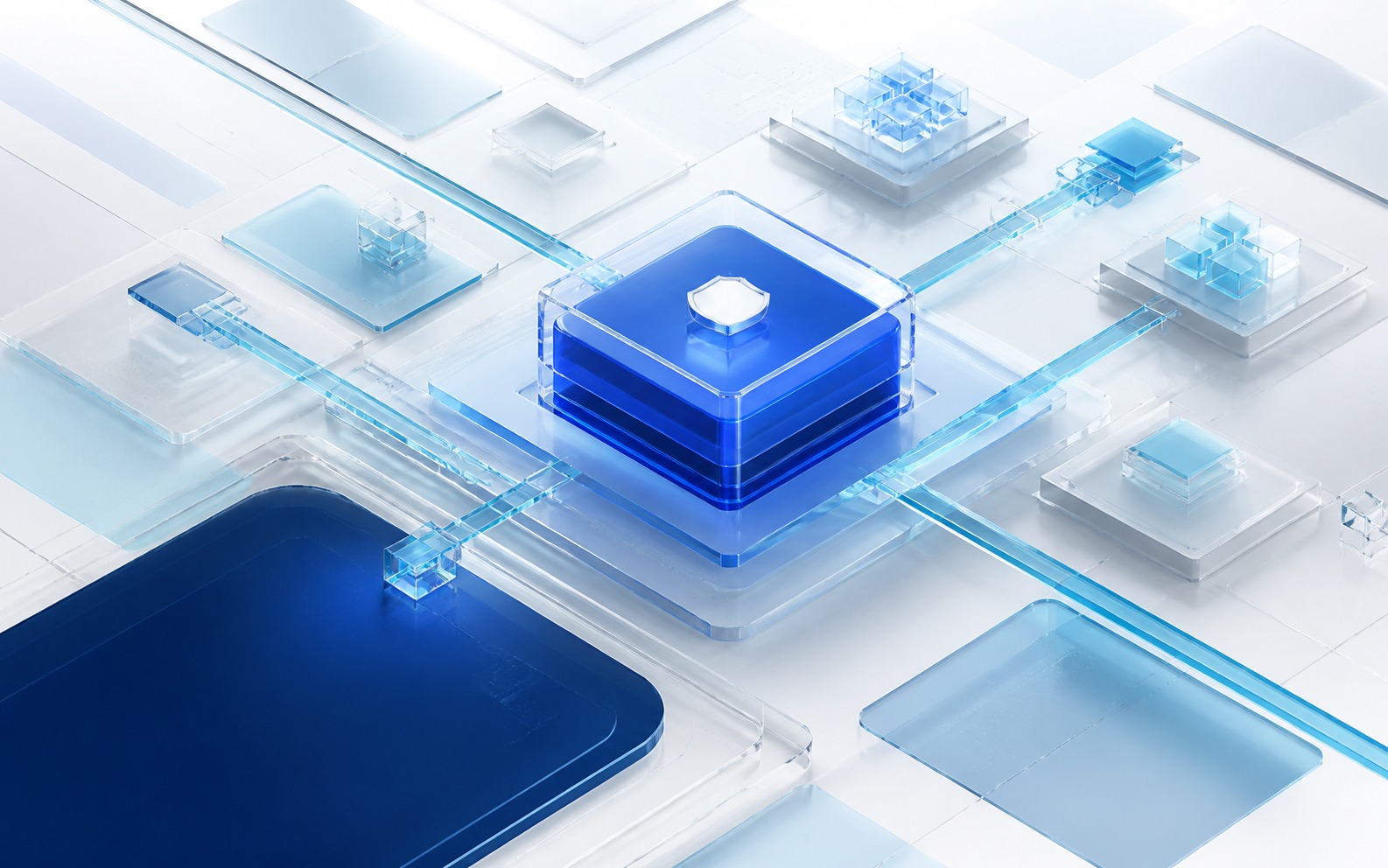 Abstract visualization of a secure connected enterprise platform