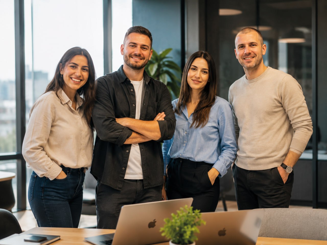 A team of software engineering specialists in a modern office